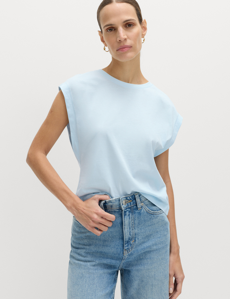 Pure Cotton Cap Sleeve T-Shirt