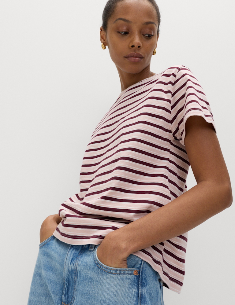 Pure Slub Cotton Striped T-Shirt Pure Slub Cotton Striped T-Shirt