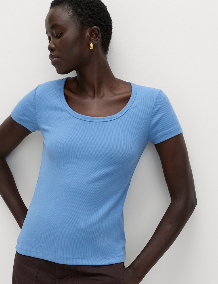 Cotton Rich Scoop Neck Slim Fit T-Shirt