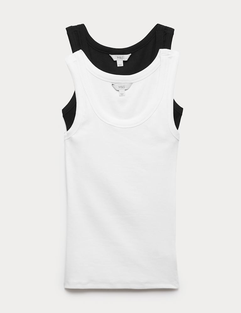 2 Pack Cotton Rich Vest Tops