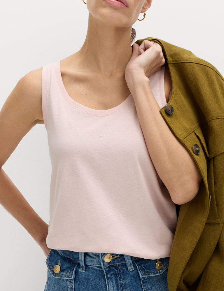 Pure Cotton Scoop Neck Top
