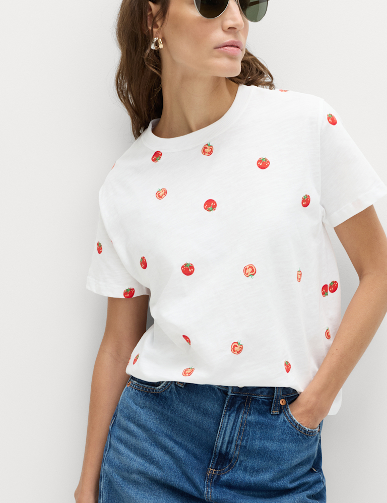 Pure Slub Cotton Checked T-Shirt