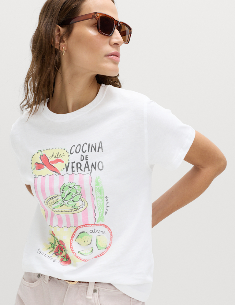 Pure Slub Cotton Checked T-Shirt