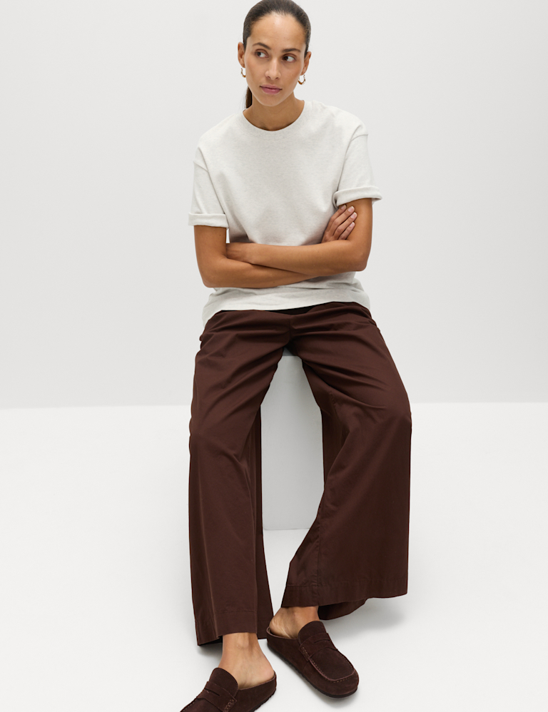 Pure Cotton Crew Neck Oversized T-Shirt