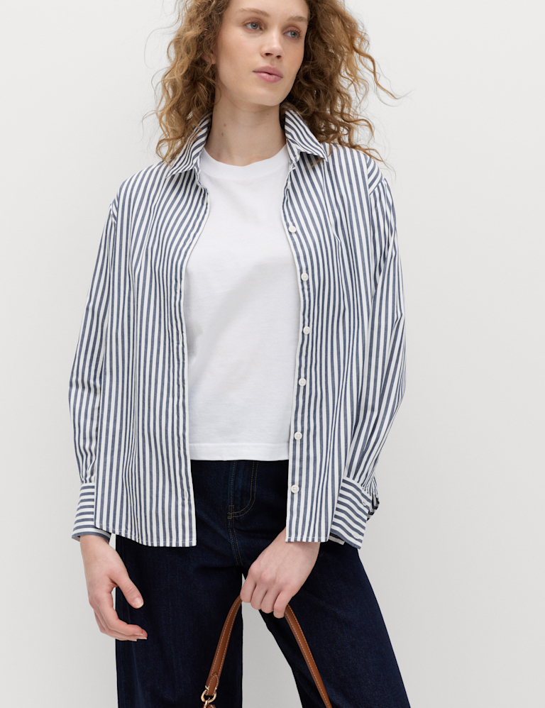 Pure Cotton Striped Collared Shirt Pure Cotton Striped Collared Shirt
