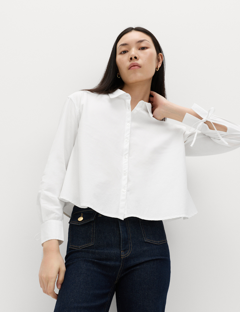 Pure Cotton Tie Cuff Swing Shirt Pure Cotton Tie Cuff Swing Shirt