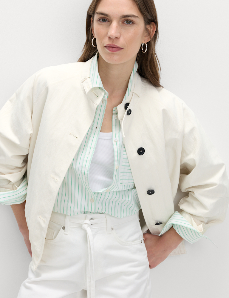 Washed Satin Look Bomber Jacket Washed Satin Look Bomber Jacket