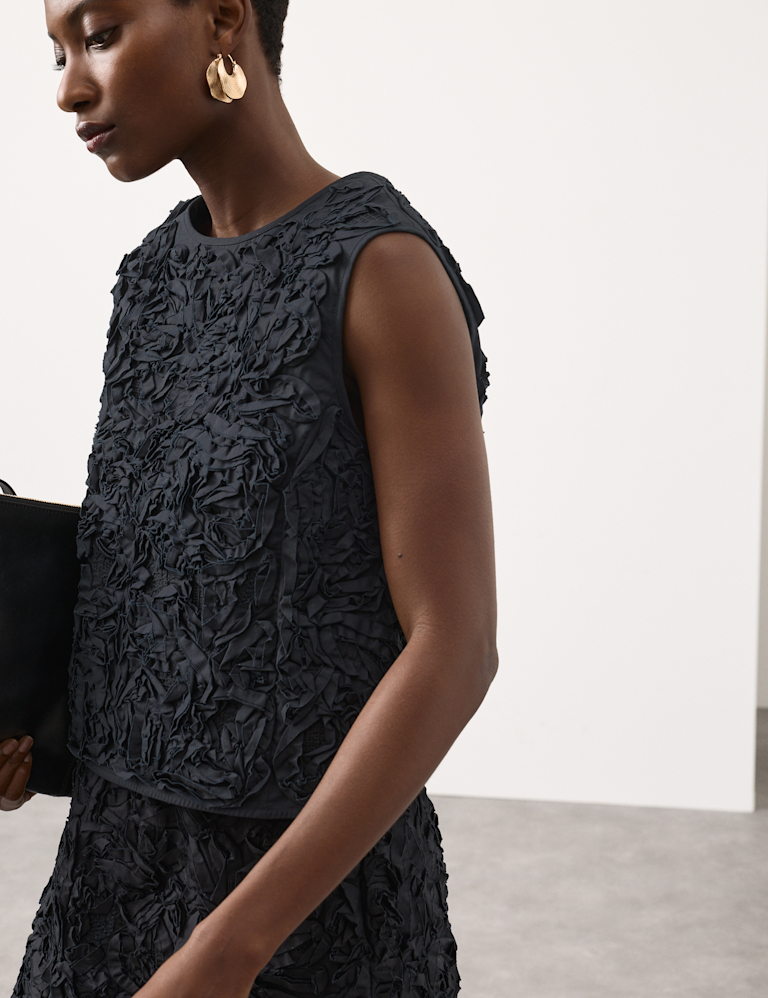 Pure Cotton Textured Shell Top