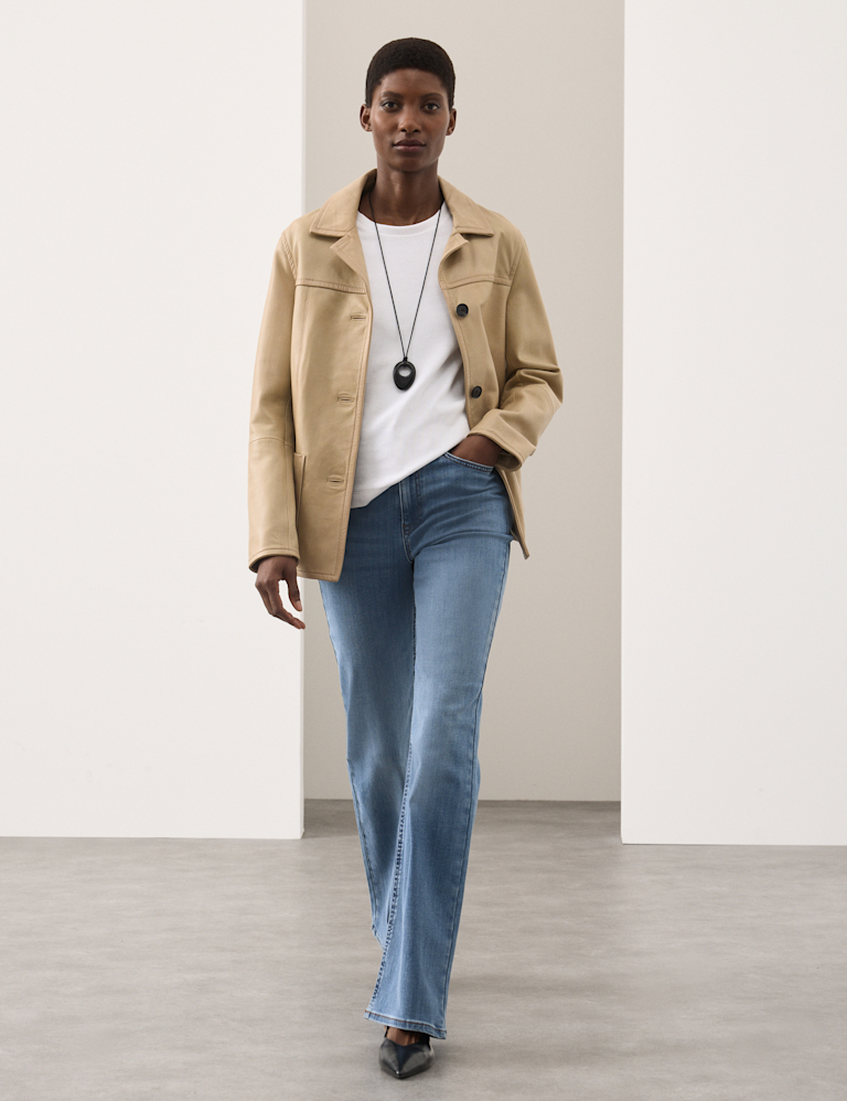 Lyocell Blend High Waisted Flared Jeans