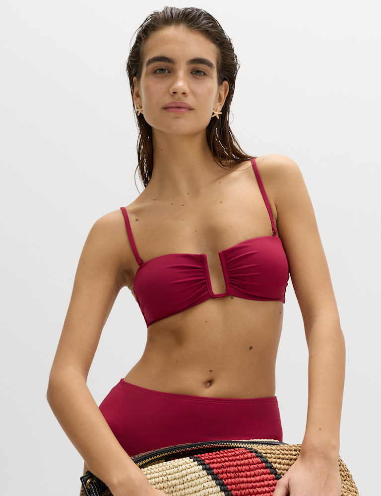 Padded U-Notch Bandeau Bikini Top