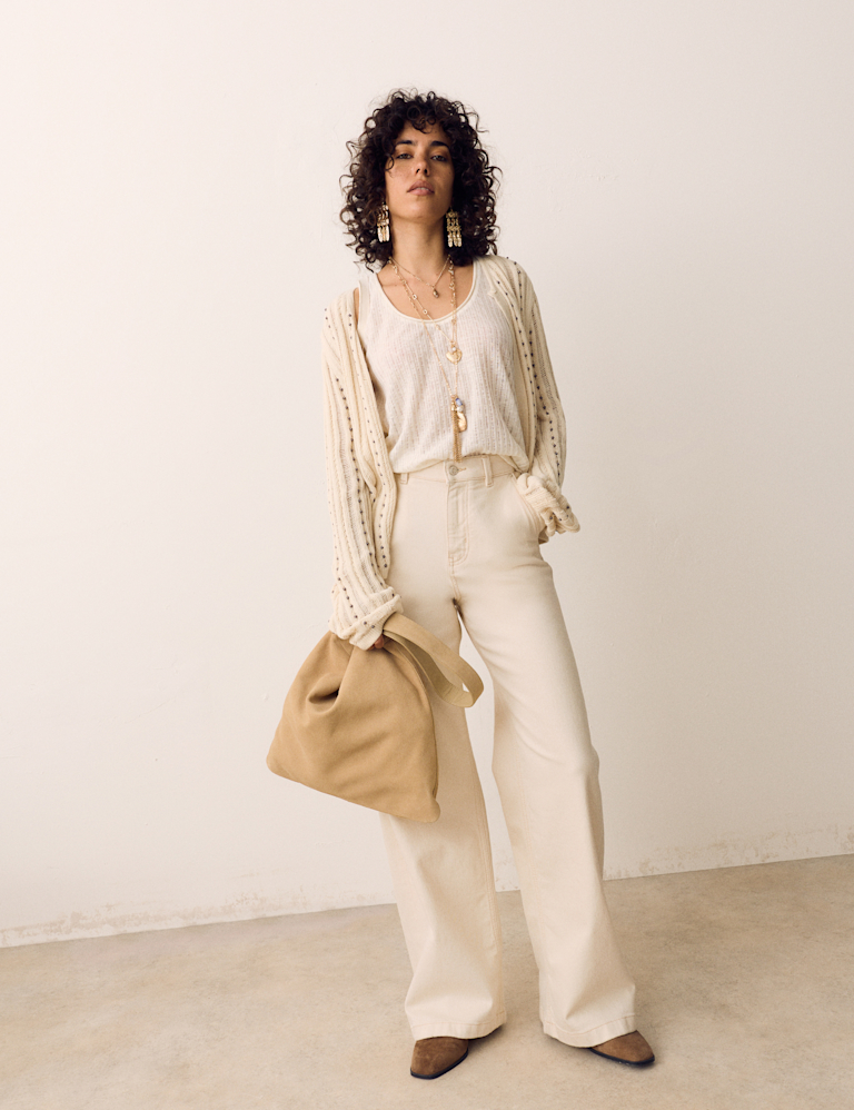 High Waisted Wide Leg Jeans with Lyocell