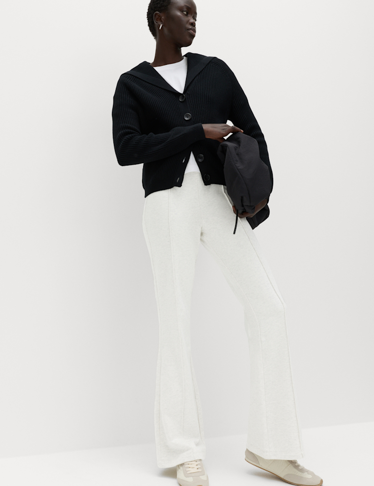 Pure Cotton Seam Detail Flared Joggers