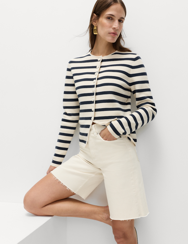 Pure Cotton High Waisted Bermuda Short