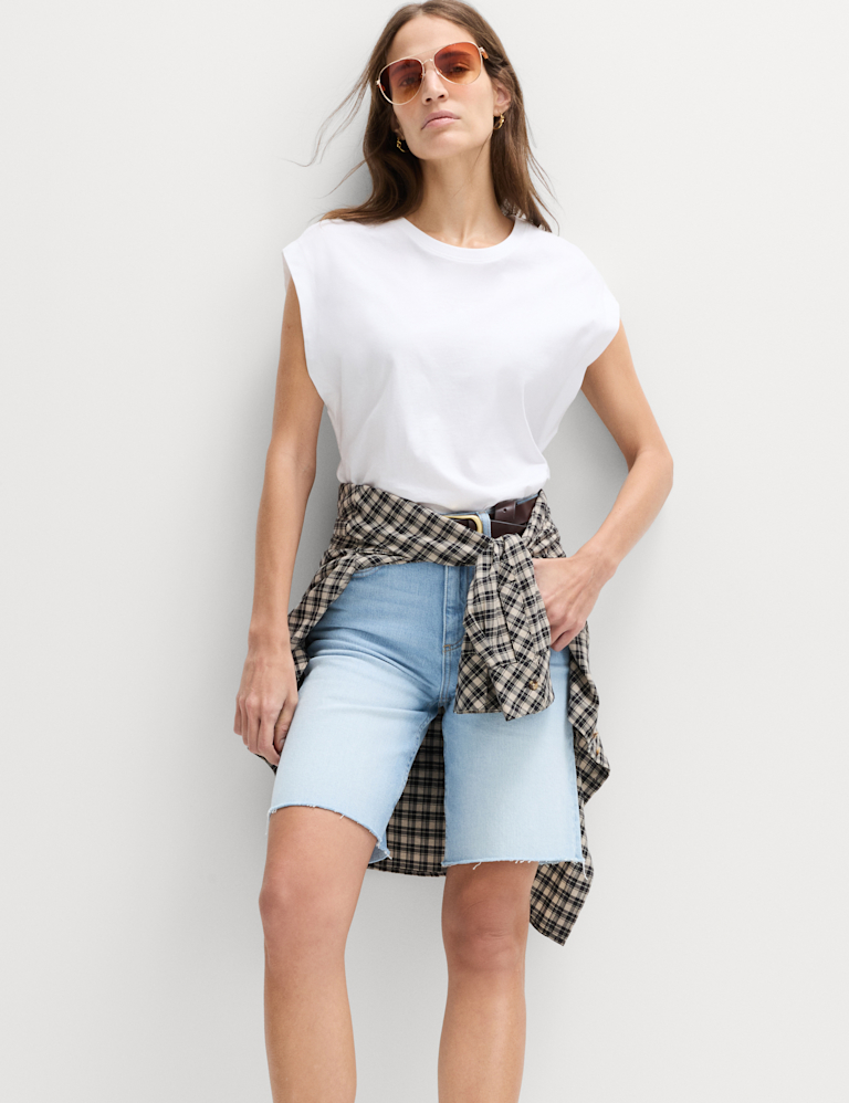Pure Cotton High Waisted Bermuda Short