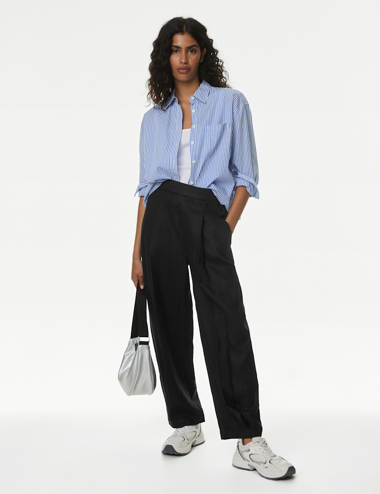 Pure Linen Carrot Leg Trousers Pure Linen Carrot Leg Trousers
