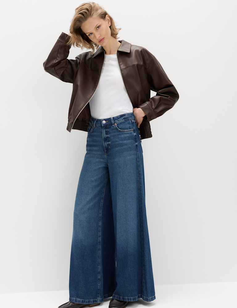 Lyocell™ Blend Wide Palazzo Leg Jeans