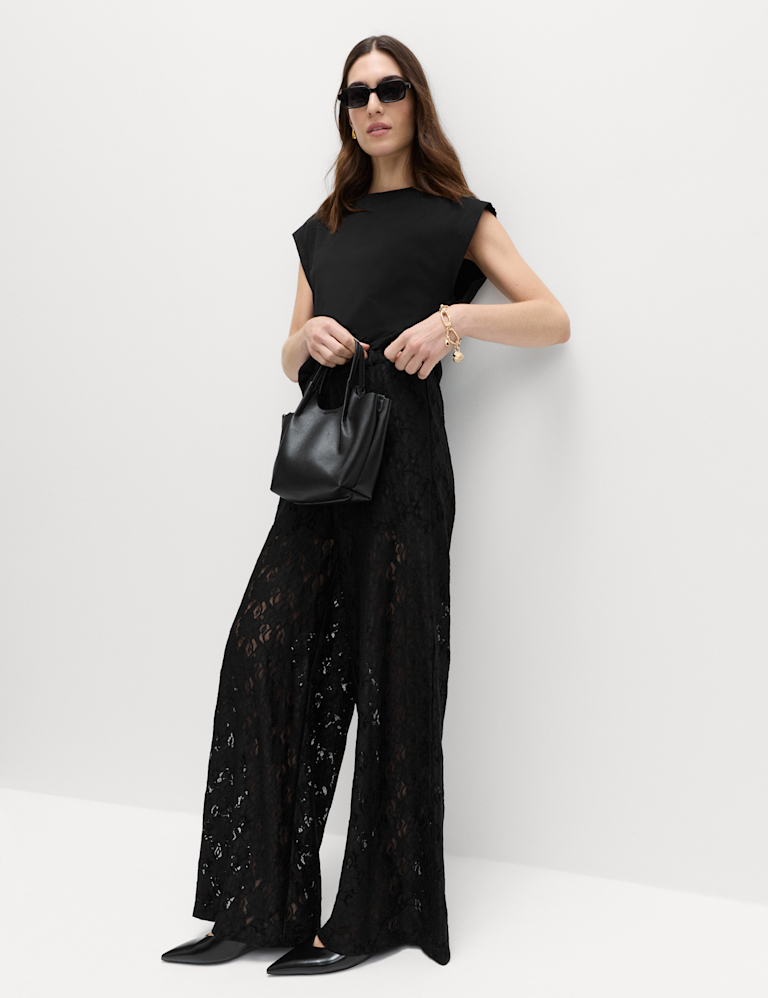 Lace Wide Leg Trousers Lace Wide Leg Trousers