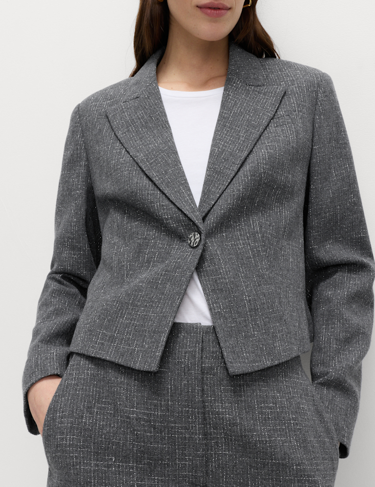 Metallic Cropped Jacket Metallic Cropped Jacket