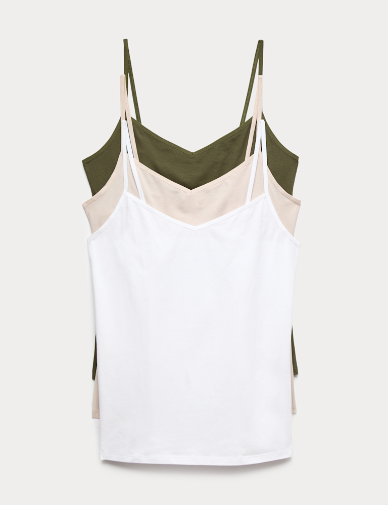 3pk Cotton Rich Strappy Vests