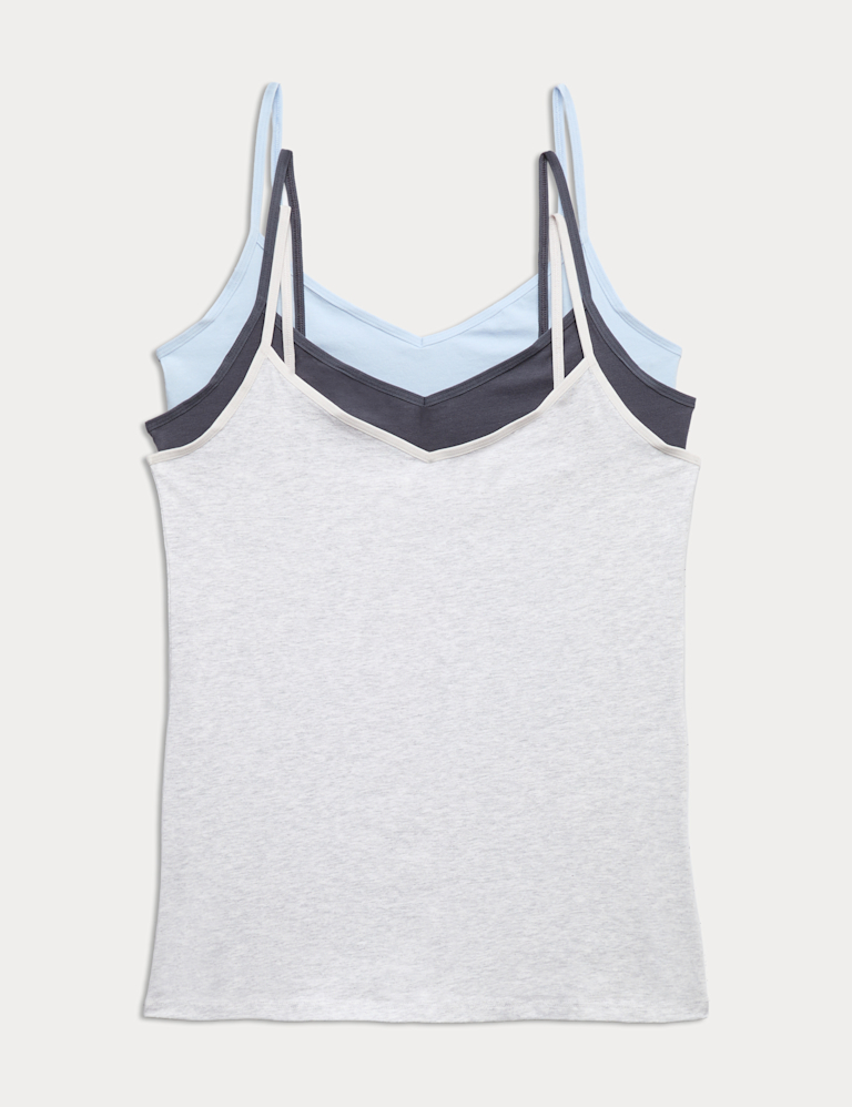 3pk Cotton Rich Strappy Vests