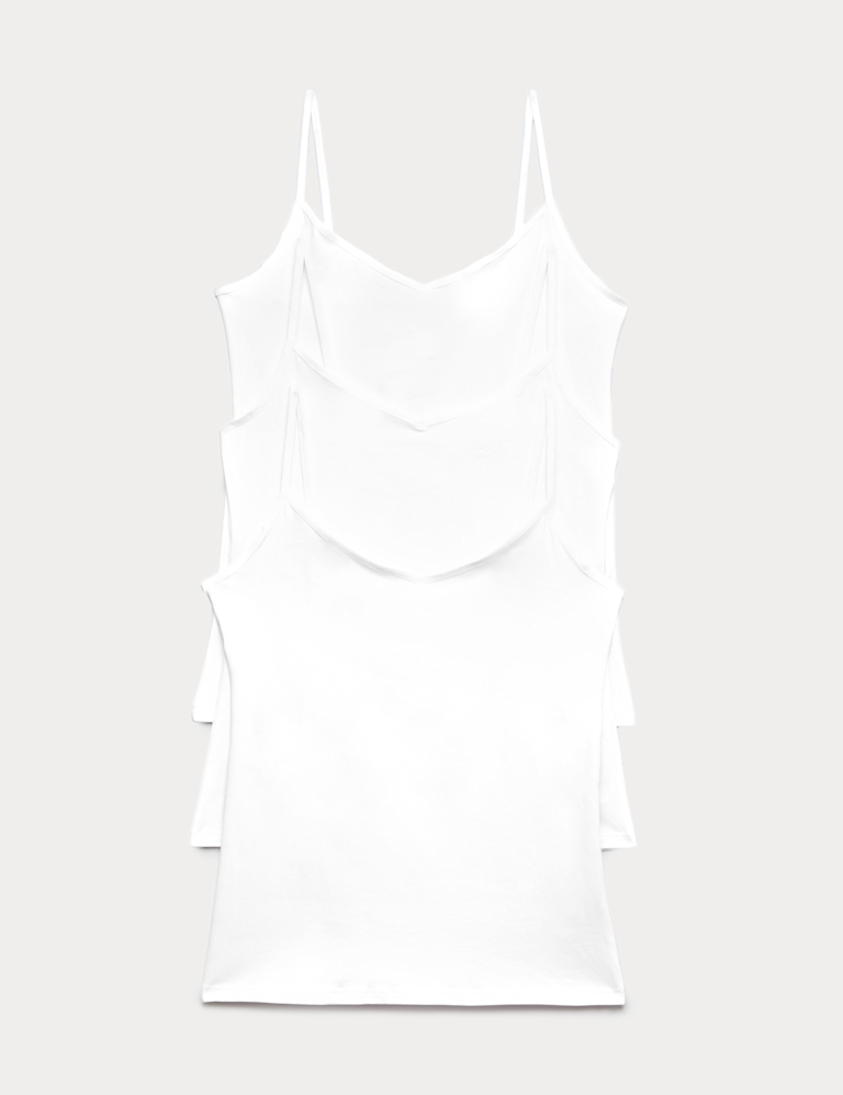 3pk Cotton Rich Strappy Vests