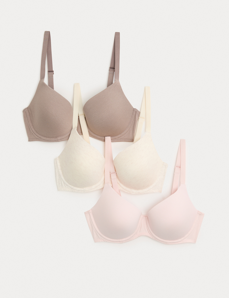 3pk Wired Full Cup T-Shirt Bras A-E 3pk Wired Full Cup T-Shirt Bras A-E