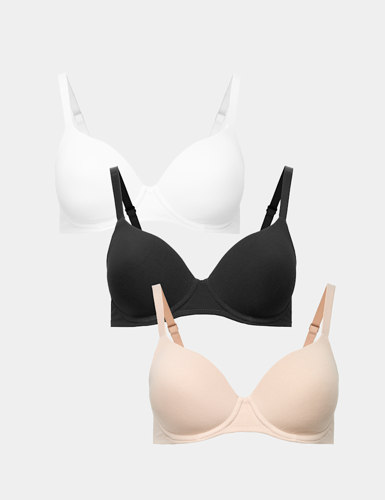 3pk Wired Full Cup T-Shirt Bras A-E
