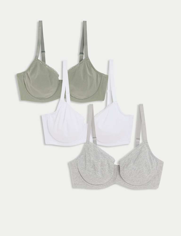 3pk Cotton Rich Wired Full Cup Bra A-E