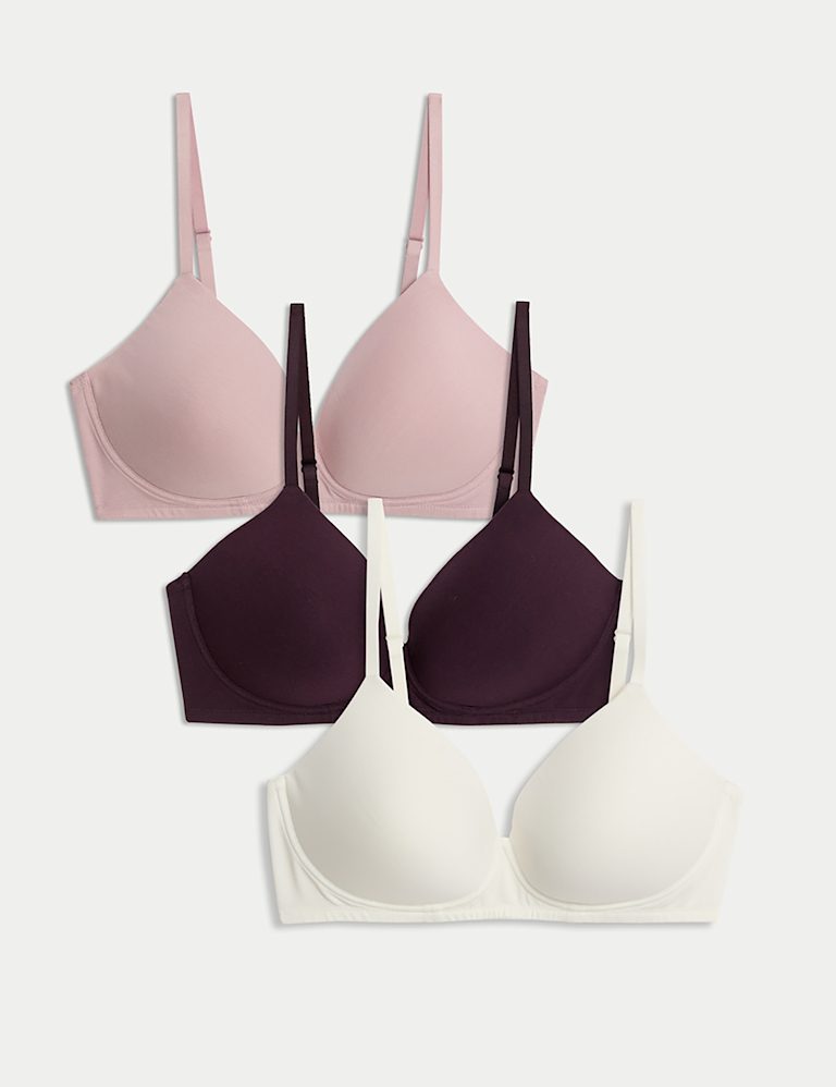 3pk Non Wired T-Shirt Bras A-E 3pk Non Wired T-Shirt Bras A-E