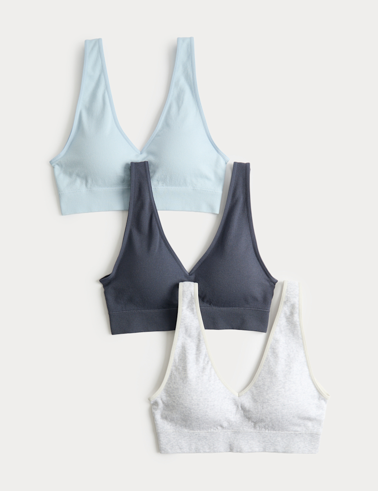 3 Pack Seamless V-Neck Crop Tops