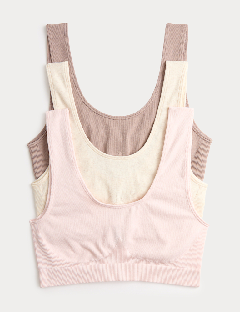 3pk Seamless Non Wired Crop Tops