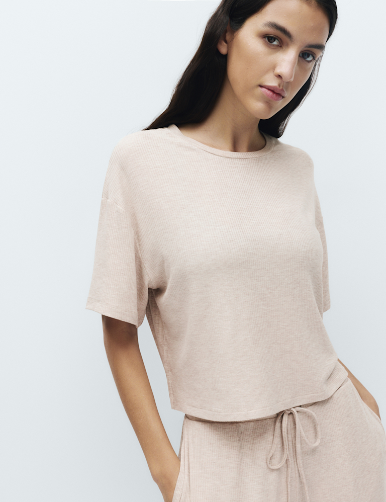 Modal Rich Ribbed Pyjama Top