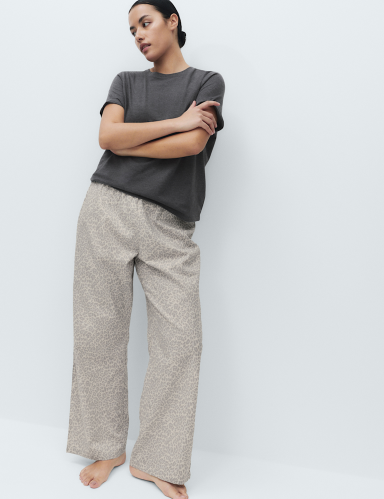 Pure Cotton Pyjama Set With Woven Bottoms