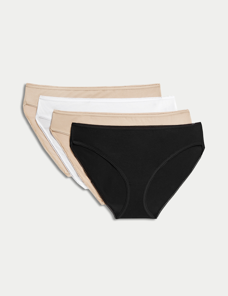4pk Pure Cotton Bikini Knickers