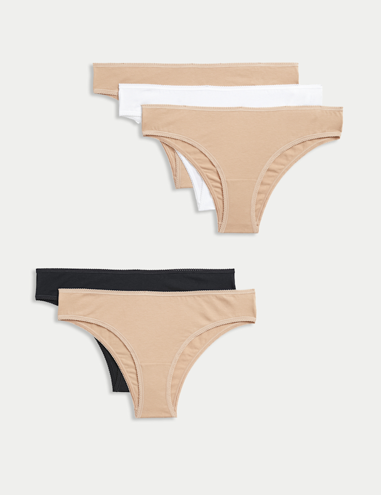 5pk Cotton Lycra™ Brazilian Knickers 5pk Cotton Lycra™ Brazilian Knickers