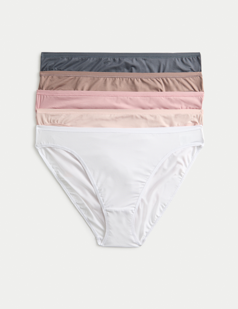 5pk Microfibre High Leg Knickers