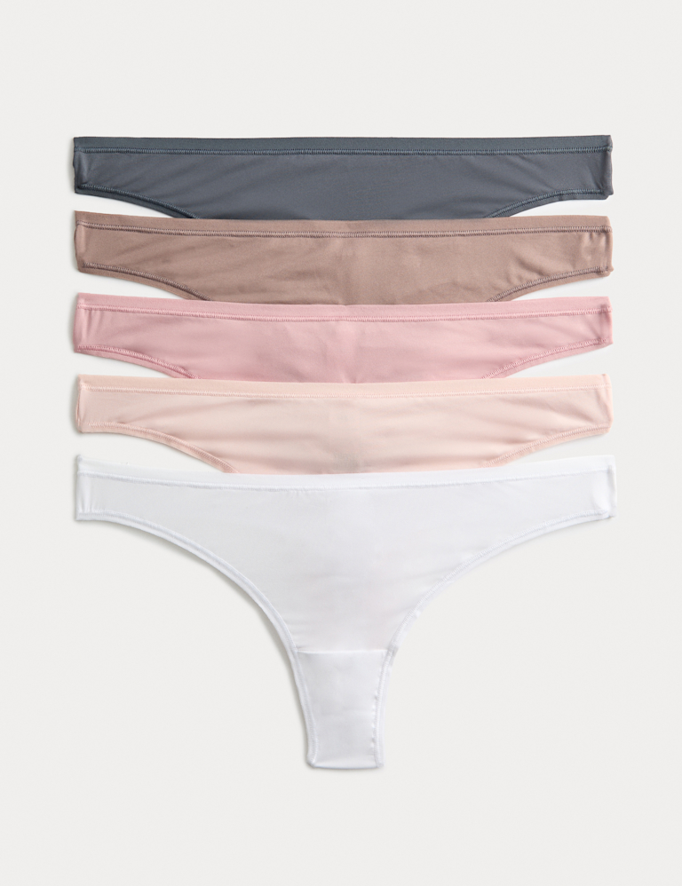 5pk Microfibre Low Rise Thongs