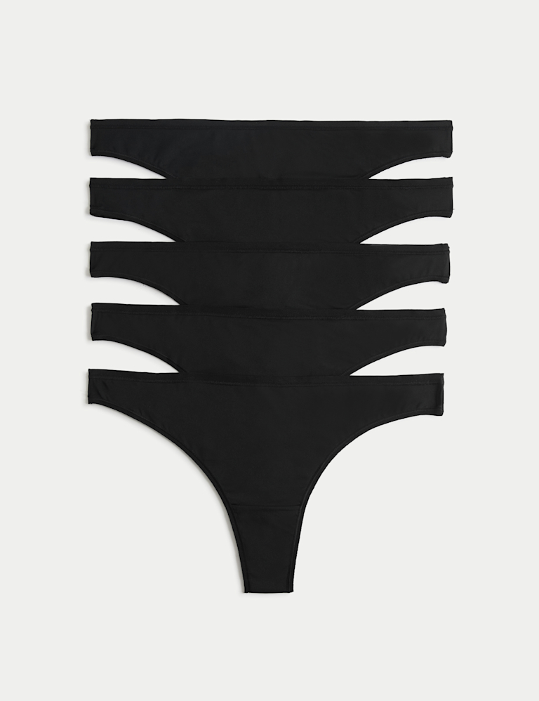 5pk Microfibre Low Rise Thongs