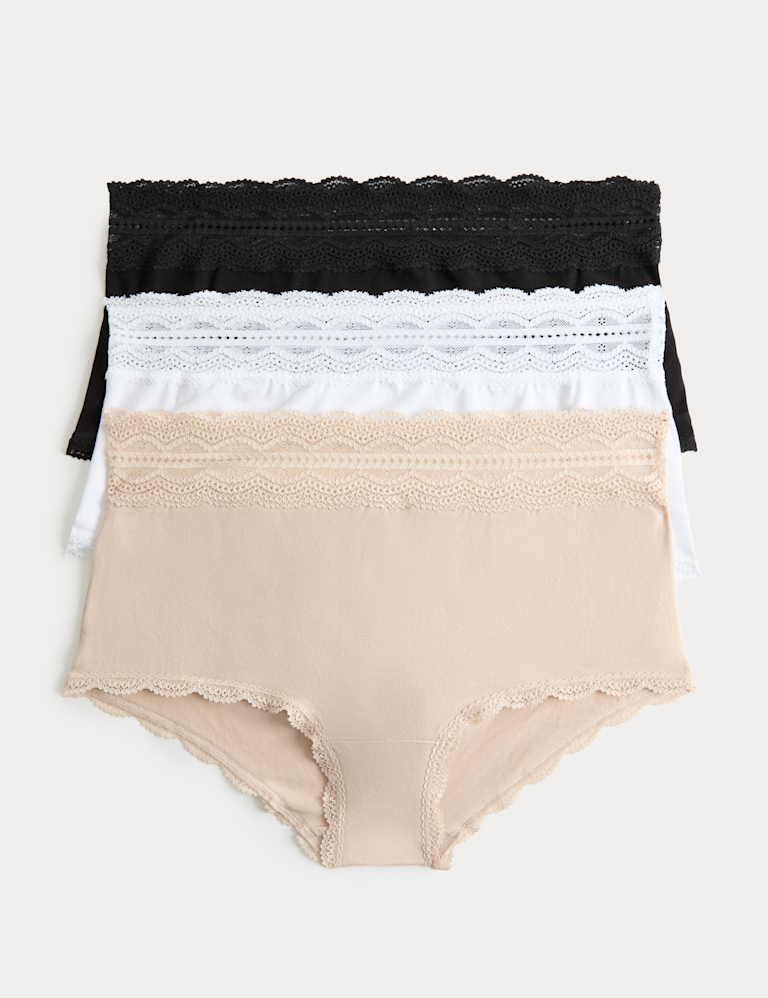 3pk Cotton Rich High Rise Shorts