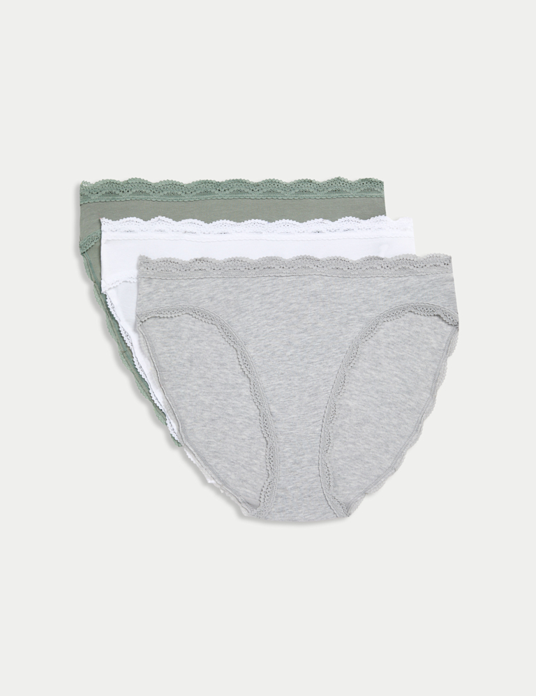 3pk Cotton Rich High Leg Knickers