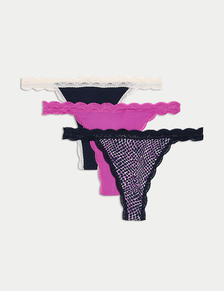 3pk Cotton Rich Tanga Thongs
