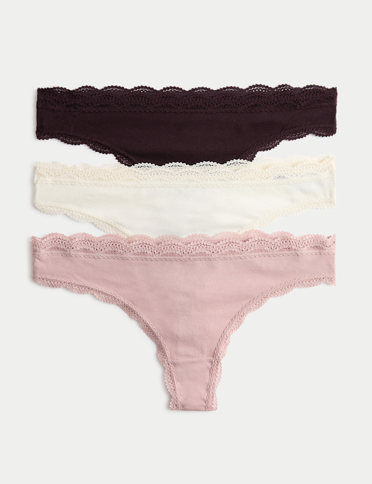 3pk Cotton Rich Thongs