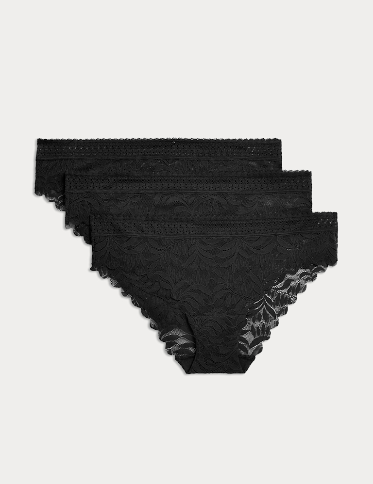 3pk Flexifit™ Lace Brazilian Knickers 3pk Flexifit™ Lace Brazilian Knickers