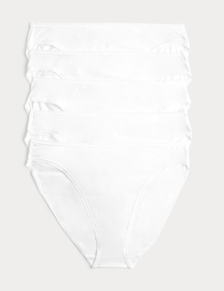 5pk Cotton Rich Lycra® High Leg Knickers