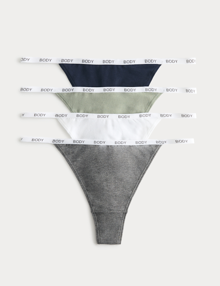 4pk Cotton Rich Tanga Thongs