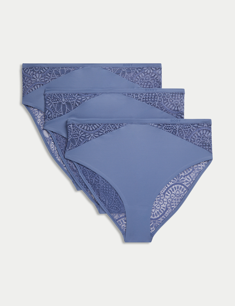3pk Body Soft™ High Waisted Brazilian Knickers