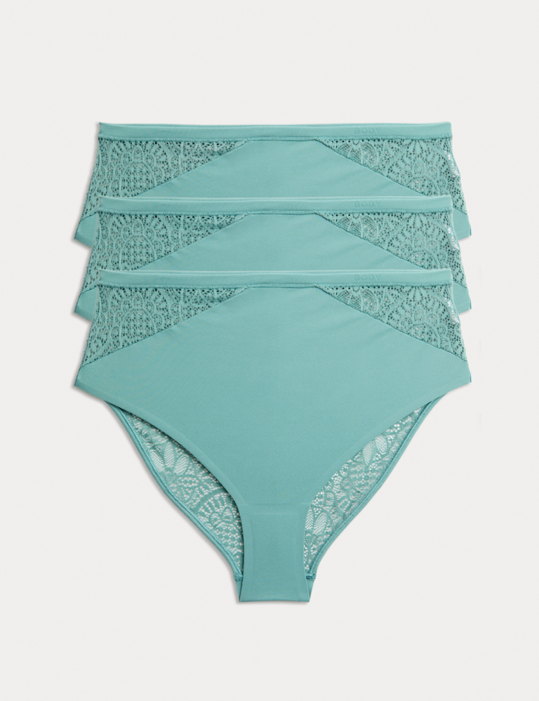 3pk Body Soft™ High Waisted Brazilian Knickers