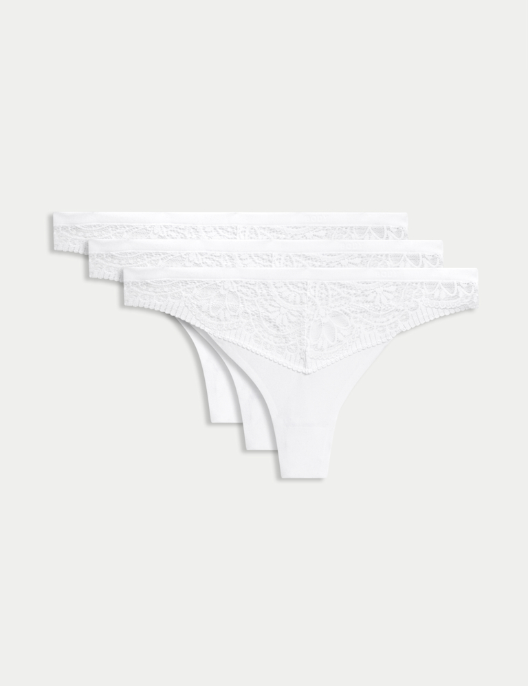 3pk Body Soft™ Lace Thongs