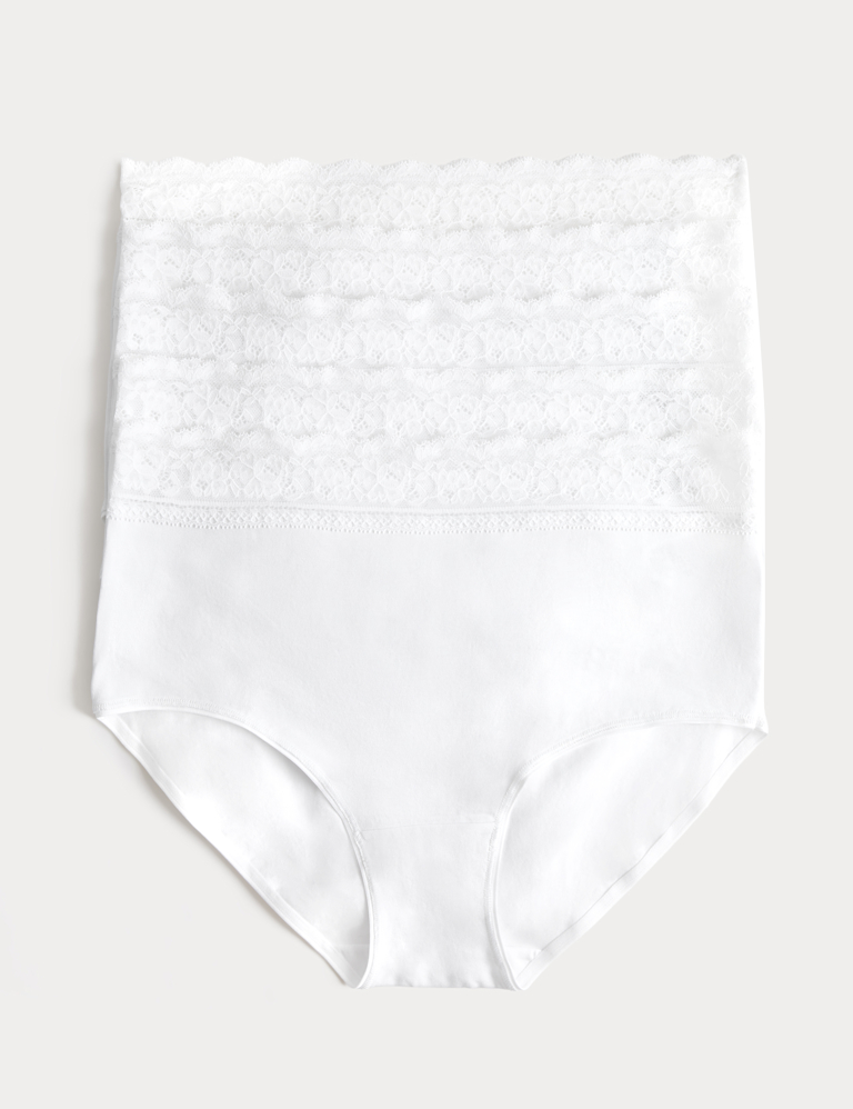5pk Cotton Lycra® & Lace Full Briefs