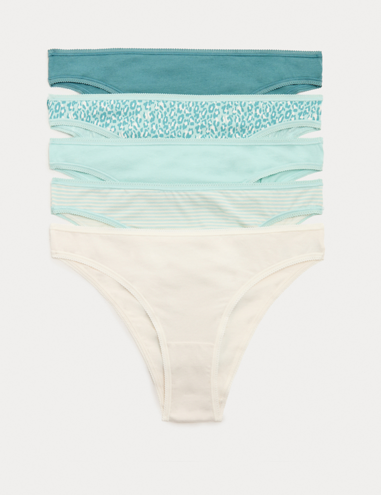 5pk Cotton Lycra™ Brazilian Knickers